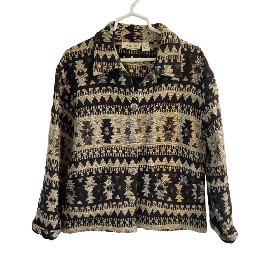 TanTrums Aztec Western Style 100% Cotton Woven Shacket Size L